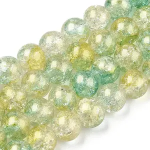 Baking Paint Crackle Glass Bead Strands