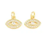 Brass Micro Pave Clear Cubic Zirconia Charms