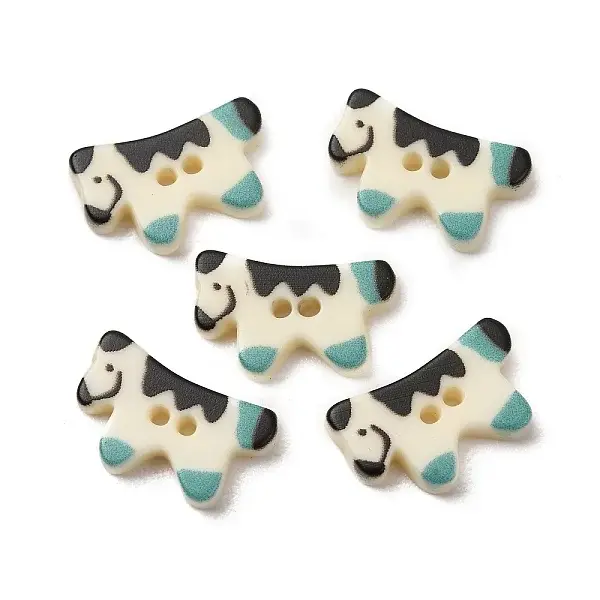 2-Hole Printed Opaque Resin Buttons