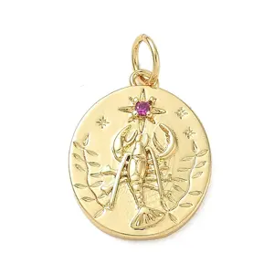 Brass Micro Pave Cubic Zirconia Pendants