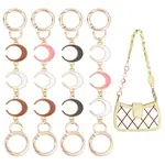 4Pcs 4 Colors Crescent Moon Alloy Enamel Link Purse Strap Extenders