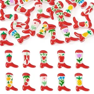 20Pcs 10 Colors Boot Baking Paint Glass Enamel Beads