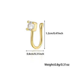 925 Sterling Silver Pave Clear Cubic Zirconia Nose Rings