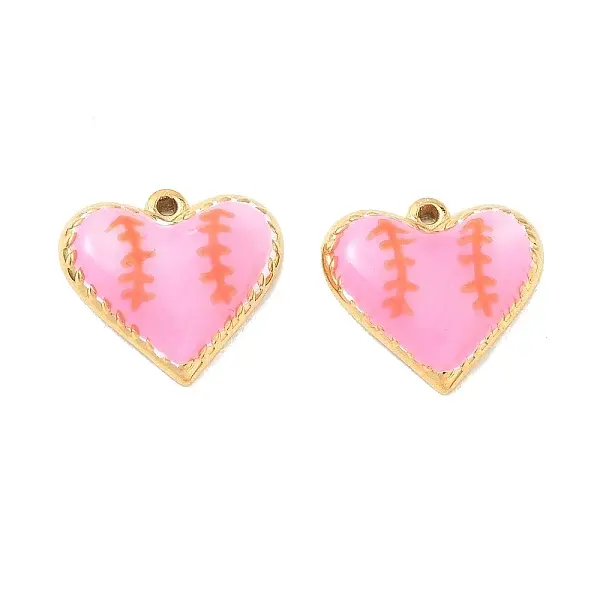 Baseball Pattern 304 Stainless Steel Enamel Pendants