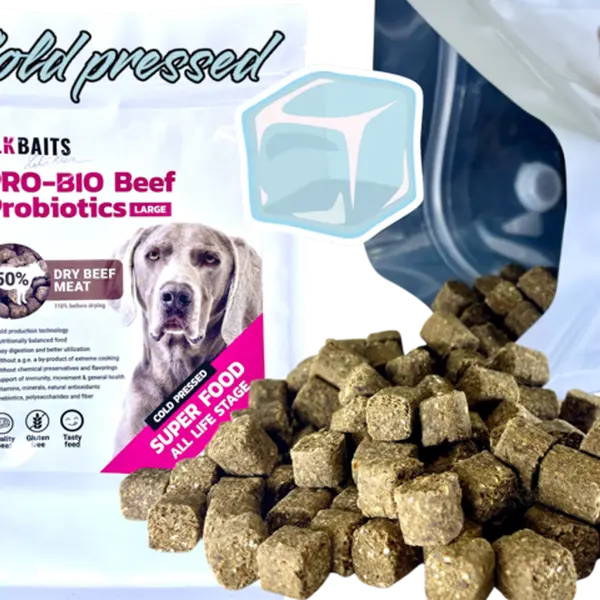 LK Baits Pet PRO-BIO, Hovězí Granule Lisované za Studena s Probiotiky, Small 1kg