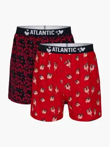 Pánské trenýrky ATLANTIC 2Pack - červená/tmavě modrá