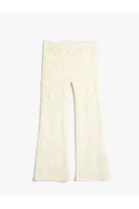 Koton Španělské legíny s krajkovým lemem, polovičně podšívané, s elastickým pasem