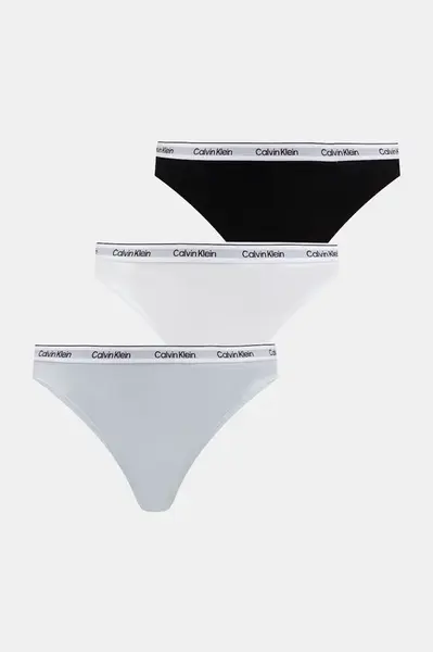 Calvin Klein Underwear tanga dámské bavlněné s elastanem 3-pack