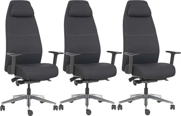 MERCURY 3PACK Ergonomická kancelářská židle VITAL BLACK (3 ks)