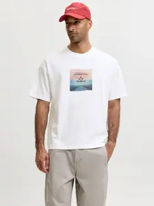 JACK & JONES Tričko 'JCOECHO'  tmelová / svetlomodrá / čierna / biela