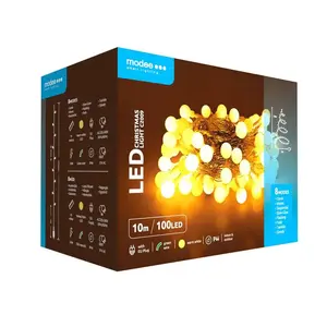 Modee Lighting LED vianočná reťaz 100 LED 10m teplá biela bobule