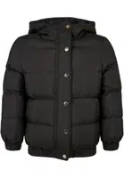 Dívčí bunda Puffer s kapucí černá