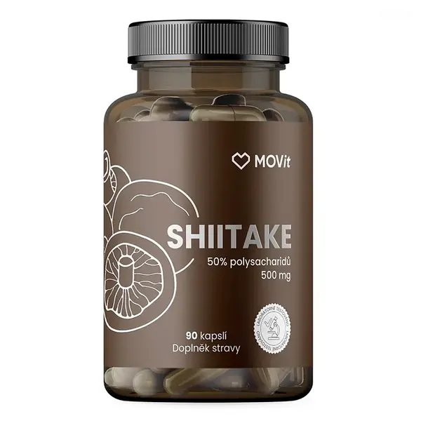MOVIT ENERGY Shiitake 50% polysacharidů 500 mg 90 kapslí