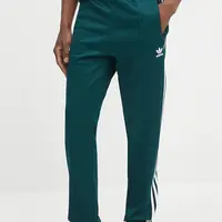 Tepláky adidas Originals Denim TP pánské, zelená barva, s aplikací, JY1275