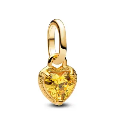 Pandora Pozlacený mini přívěsek Srdce Shine Me 763862C01