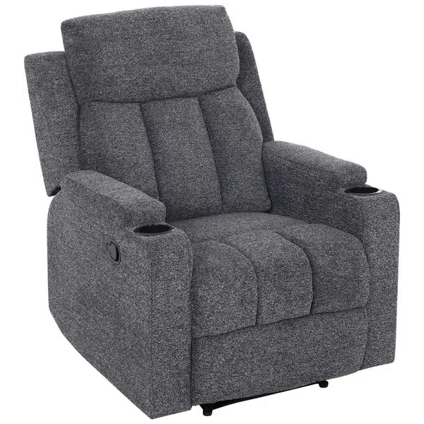 MID.YOU TELEVIZNÍ KŘESLO, textil, šedá