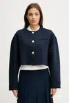 Sako Tommy Hilfiger tmavomodrá barva, oversize, WW0WW46519