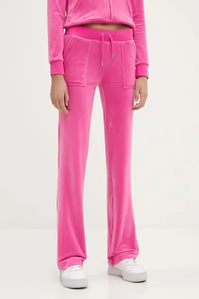 Tepláky Juicy Couture DEL RAY POCKETED PANT dámské, růžová barva, JCAP180