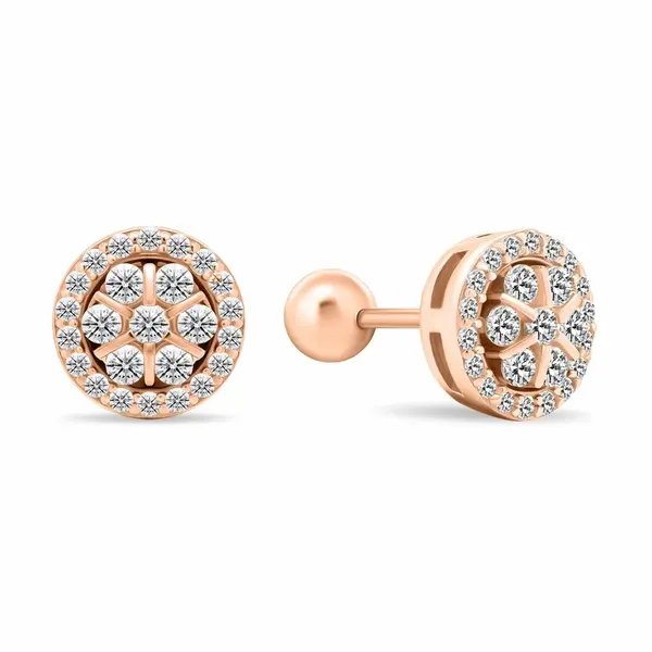 Brilio Silver Blyštivé bronzové náušnice se zirkony EA490R