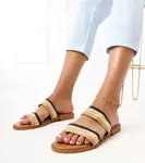 Gemre Black women's slides with braided straps Rios