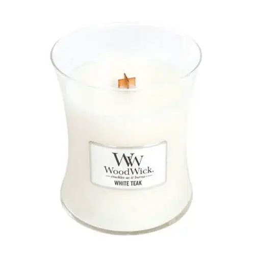 WoodWick Vonná svíčka váza White Teak 275 g