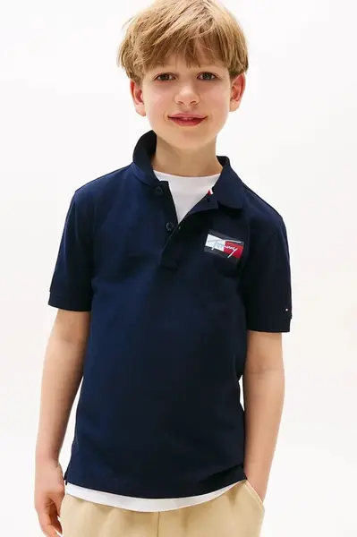 Dětská bavlněná polokošile Tommy Hilfiger