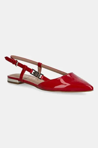 Baleríny Guess FRANIE2 vínová barva, s odkrytou patou, FLTFR2 PAF05