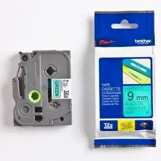 Brother TZ-721 / TZe-721, 9mm x 8m, černý tisk / zelený podklad, originální páska