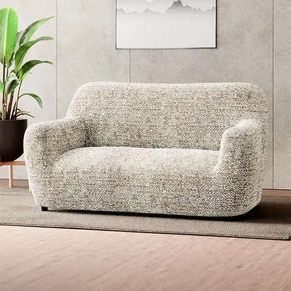 Bielastické potahy GLORIA béžová dvojkřeslo (š. 120 - 160 cm)