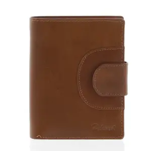 Elegantní pánská kožená světle hnědá peněženka - Delami Norm