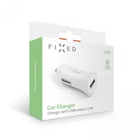 Autonabíječka FIXED s USB výstupem, 12W, bílá