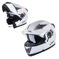 Výklopná moto přilba W-TEC Pezzon bílo-bronzová XL (61-62)