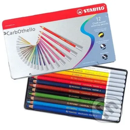 Pastely STABILO CarbOthello, sada 12 ks v kovovém pouzdru
