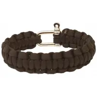 HIGHLANDER PARACORD Náramek s kovovou sponou, černá, velikost