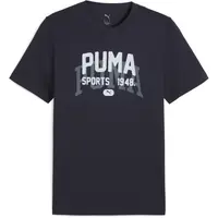 Puma GRAPHIC VARSITY TEE Pánské triko, tmavě modrá, velikost