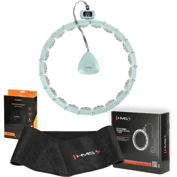 HMS SET HHM14 + BR163 Sada masážní obruče se závažím a zeštíhlujícího pásu, světle zelená, velikost