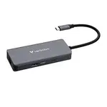 Verbatim 32157, USB-C víceportový rozbočovač Essentials 6-port, 32157, šedý, délka kabelu 18,8cm, USB-C PD, USB-A 3.2 Gen 1, USB-A 2.0,