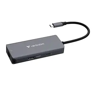 Verbatim 32157, USB-C víceportový rozbočovač Essentials 6-port, 32157, šedý, délka kabelu 18,8cm, USB-C PD, USB-A 3.2 Gen 1, USB-A 2.0,