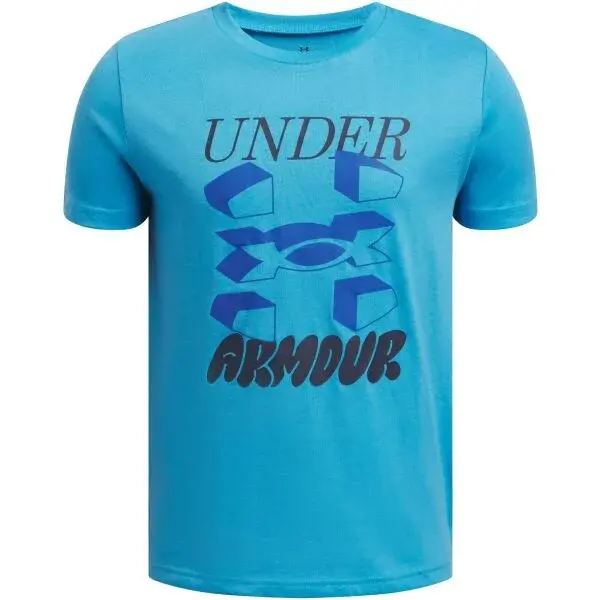 Under Armour SPLIT BIG LOGO Chlapecké tričko, světle modrá, velikost L