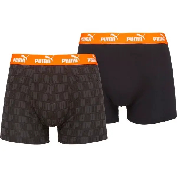 Puma ELEMENTS MEN PRINTED BOXERS 2P Pánské boxerky, černá, velikost