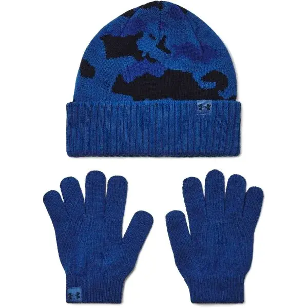 Under Armour BEANIE COMBO Set čepice a rukavice, modrá, velikost