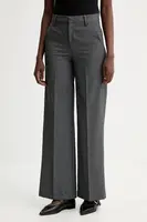 Kalhoty ZADIG&VOLTAIRE dámské, šedá barva, široké, high waist, WWPA01875