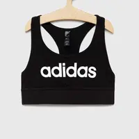 Dětská sportovní podprsenka adidas G LIN CR černá barva