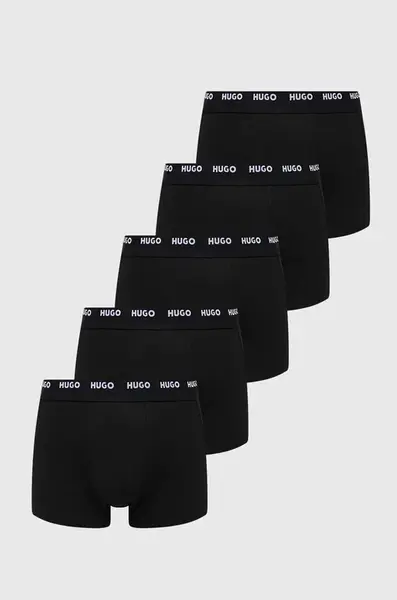 Boxerky HUGO TRUNK FIVE PACK 5-pack pánské, černá barva, 50493840