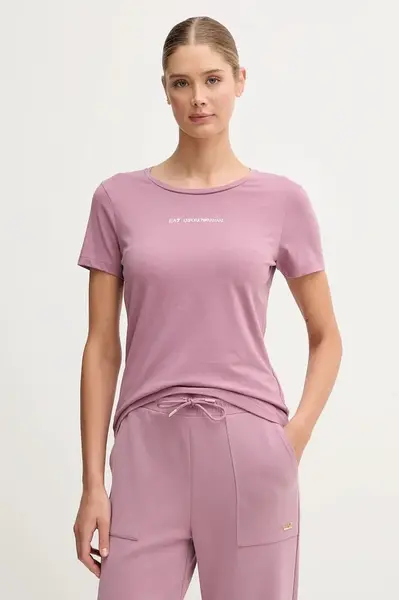 Tričko EA7 Emporio Armani dámské, růžová barva, AF12115.7W000798