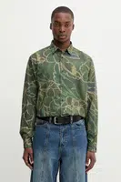 Košile Desigual BANGKOK pánská, zelená barva, regular, s klasickým límcem, 25WMCW29