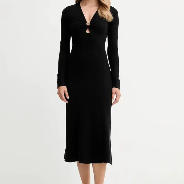 Šaty Twinset černá barva, midi, 252TP3140