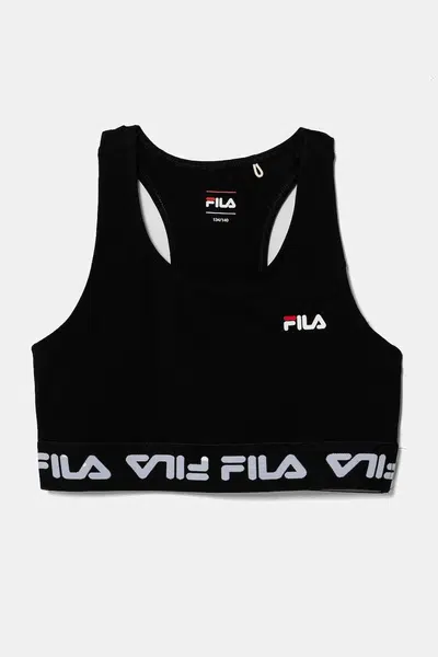 Dětská sportovní podprsenka Fila LOHNWEILER černá barva, FAT0656