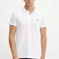 Bavlněné polo tričko Trussardi pánské, bílá barva, G5018000026N