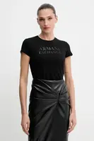 Bavlněné tričko Armani Exchange dámské, černá barva, XW001357 AF10356